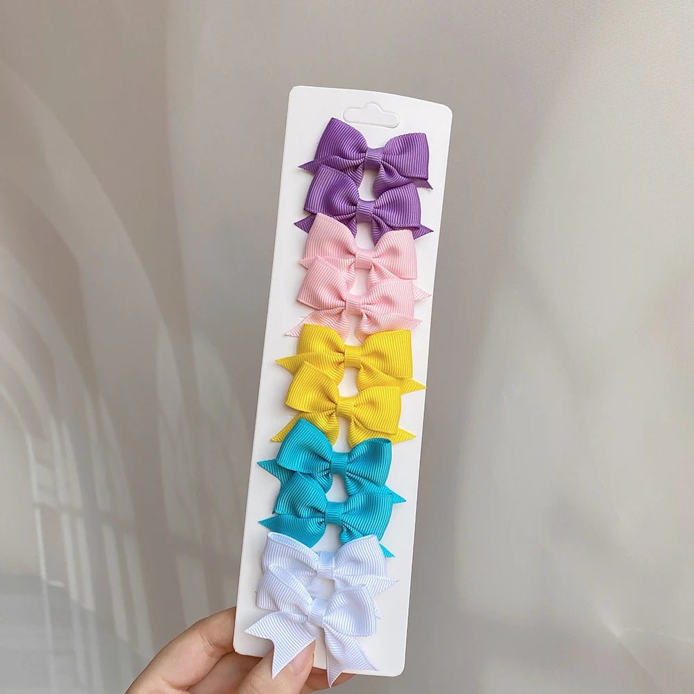 10 - Piece Baby Girl Hair Bow Clips Set | Soft Handmade Ribbon Bows That Grip Gently & Stay Put All Day | 27 Vibrant Colors for Every Outfit & Occasion - Holcart