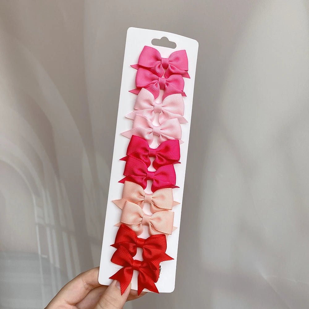 10 - Piece Baby Girl Hair Bow Clips Set | Soft Handmade Ribbon Bows That Grip Gently & Stay Put All Day | 27 Vibrant Colors for Every Outfit & Occasion - Holcart