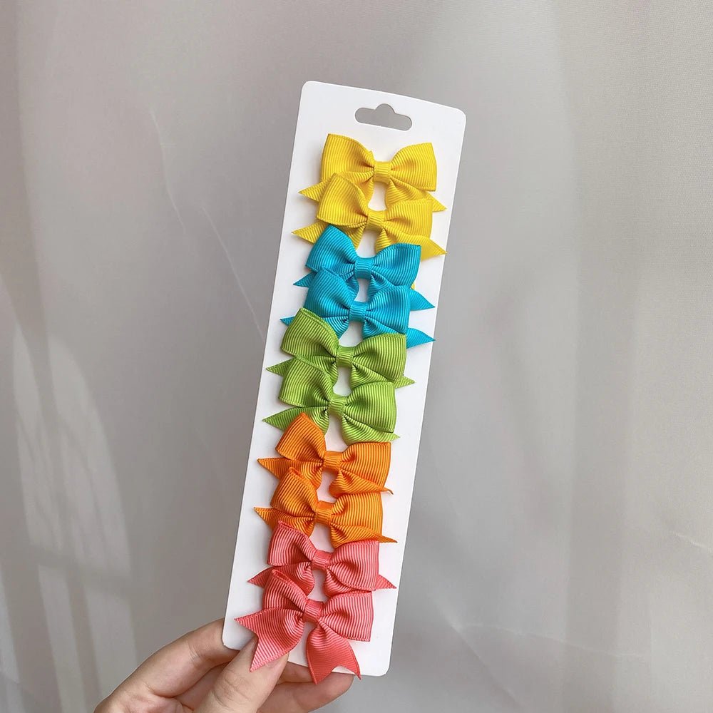 10 - Piece Baby Girl Hair Bow Clips Set | Soft Handmade Ribbon Bows That Grip Gently & Stay Put All Day | 27 Vibrant Colors for Every Outfit & Occasion - Holcart