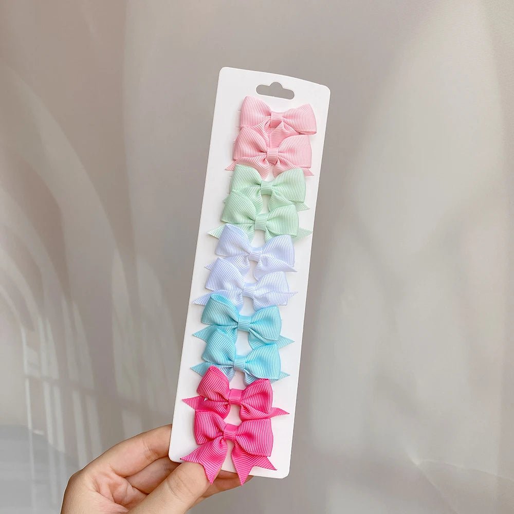 10 - Piece Baby Girl Hair Bow Clips Set | Soft Handmade Ribbon Bows That Grip Gently & Stay Put All Day | 27 Vibrant Colors for Every Outfit & Occasion - Holcart