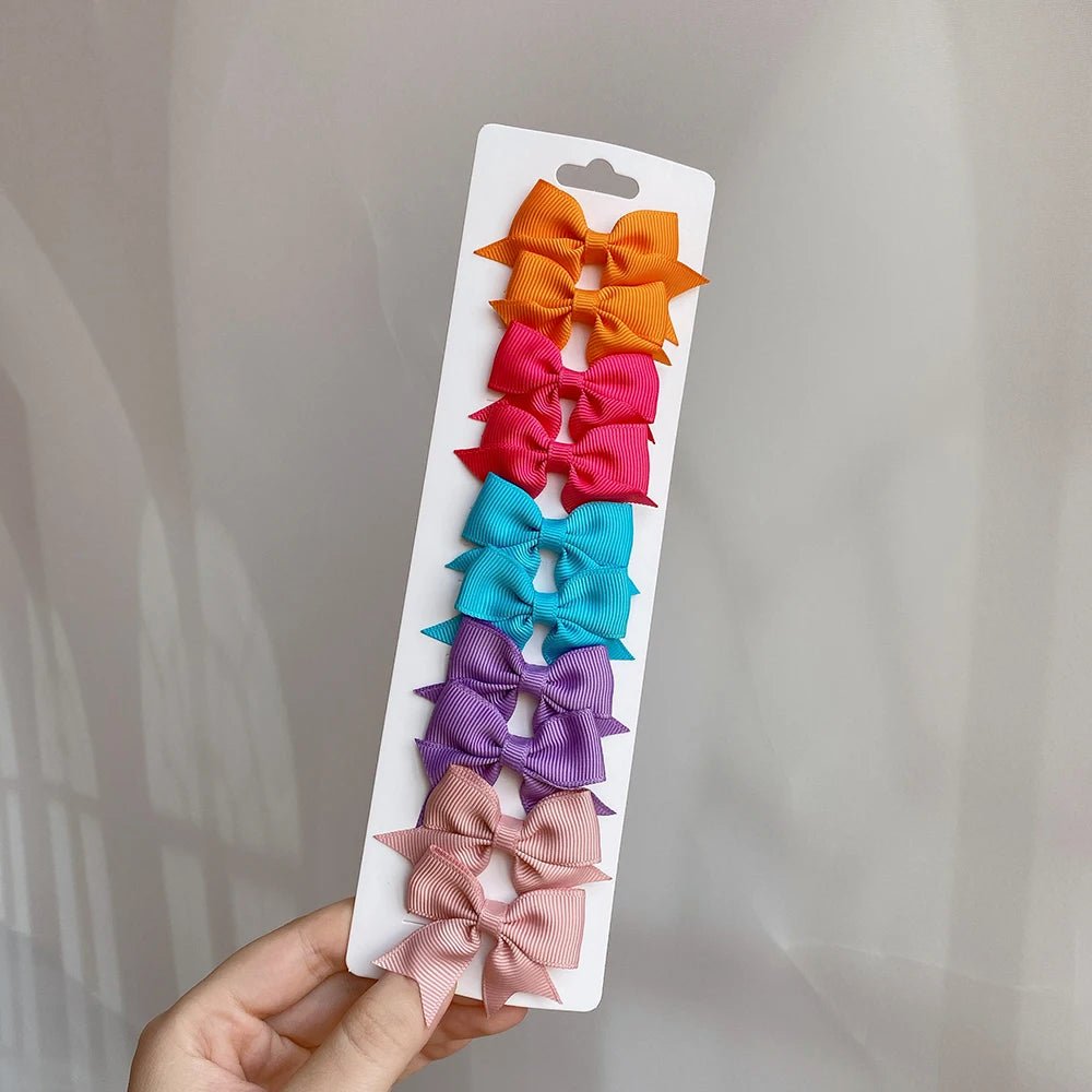 10 - Piece Baby Girl Hair Bow Clips Set | Soft Handmade Ribbon Bows That Grip Gently & Stay Put All Day | 27 Vibrant Colors for Every Outfit & Occasion - Holcart