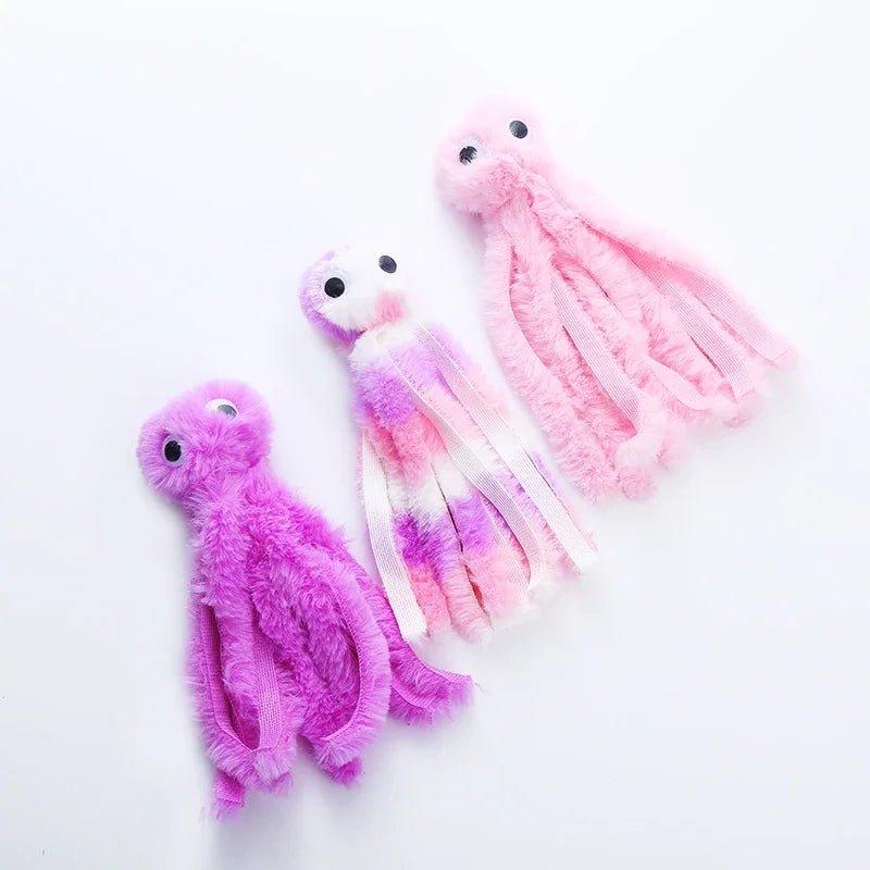 Cute Octopus Plush Cat & Dog Toy | Bite - Resistant Interactive Toy That Keeps Pets Entertained for Hours | Available in Pink, Violet & Multicolor - Holcart