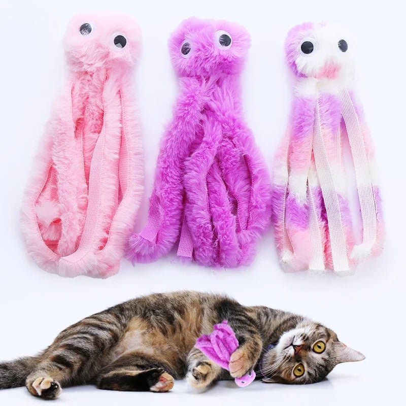 Cute Octopus Plush Cat & Dog Toy | Bite - Resistant Interactive Toy That Keeps Pets Entertained for Hours | Available in Pink, Violet & Multicolor - Holcart