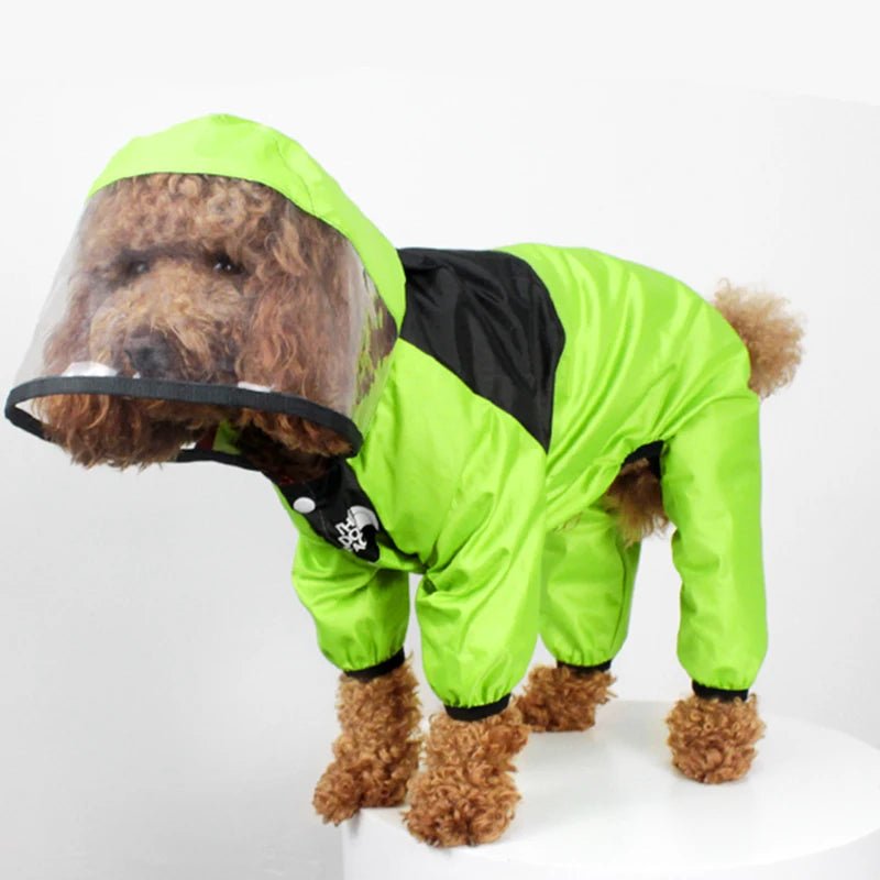 Dog Face Pet Raincoat | Soft Waterproof Hoodie That Keeps Your Pup Dry & Adorable | Lightweight Jumpsuit Jacket for Small to Large Dogs | Sizes XS–4XL - Holcart