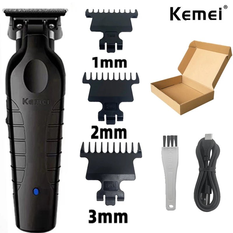 Kemei KM - 2299 Professional Hair Clipper & Beard Trimmer | USB Rechargeable 1200mAh Electric Hair Cutting Machine | Wet & Dry Cordless Clippers for Men - Holcart