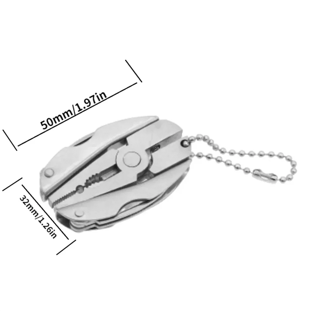 Mini Pocket Multi - Tool Keychain | 4 - in - 1 Stainless Steel EDC Tool That Fits on Your Keys | Pliers, Knife, Screwdriver & File for Camping, Hiking & Everyday Carry - Holcart