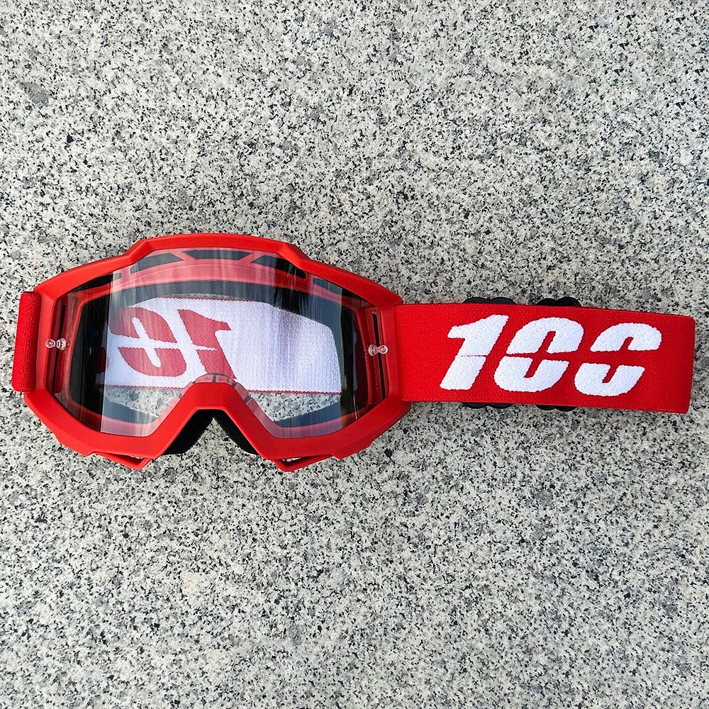 Motorcycle Motocross Goggles | Crystal - Clear Wide - Vision Lenses That Shield Your Eyes at Full Speed | Fits Helmets | Dirt Bike, ATV, Ski & Cycling - Holcart