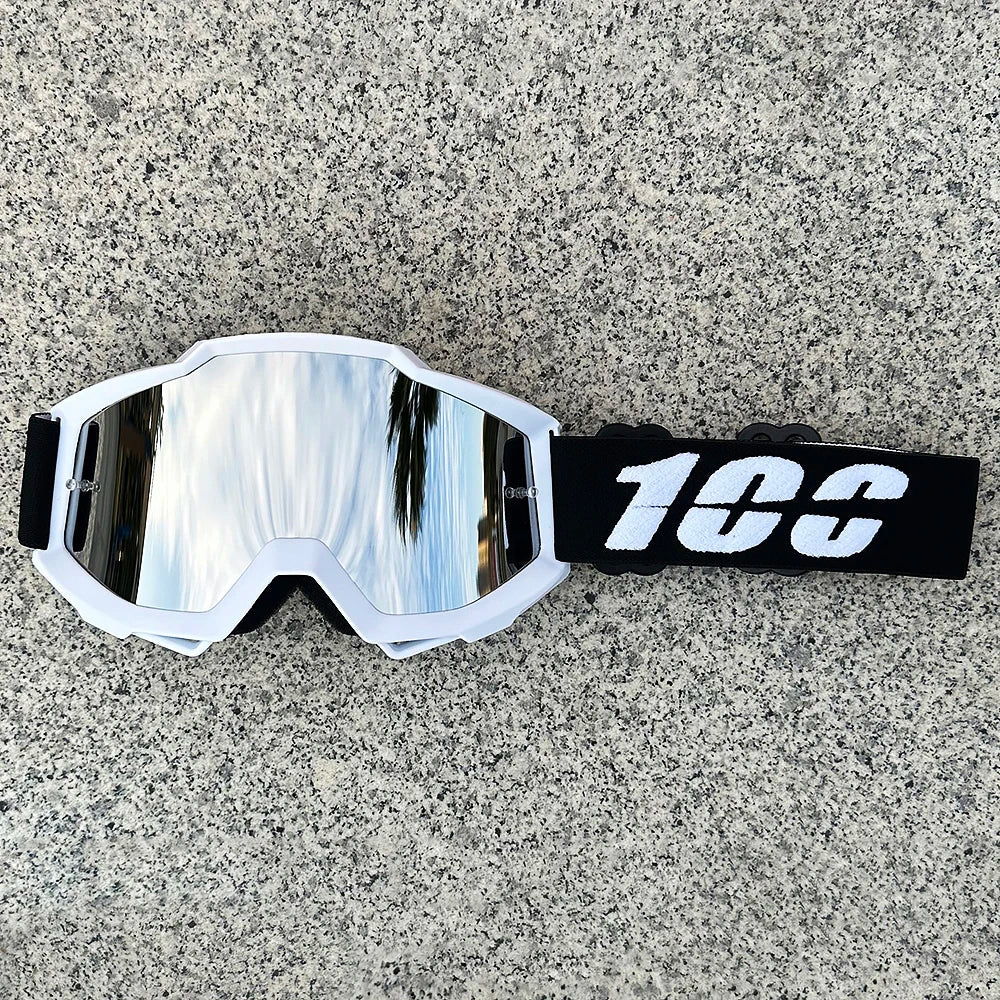 Motorcycle Motocross Goggles | Crystal - Clear Wide - Vision Lenses That Shield Your Eyes at Full Speed | Fits Helmets | Dirt Bike, ATV, Ski & Cycling - Holcart