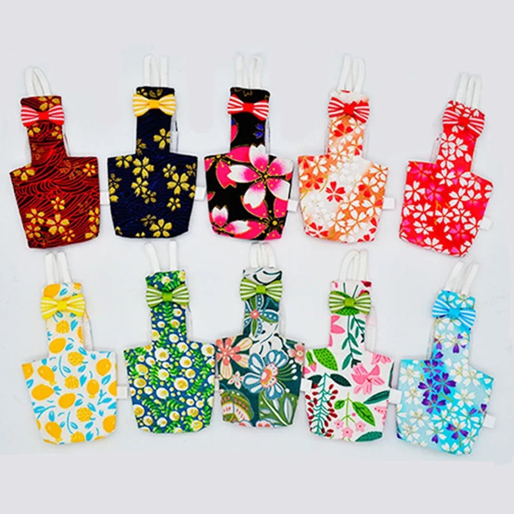 Parrot Diaper Flight Suit with Bowtie | Soft Washable Cotton That Wraps Your Bird in Comfort & Style | 9 Colorful Prints | Sizes XS–XL - Holcart