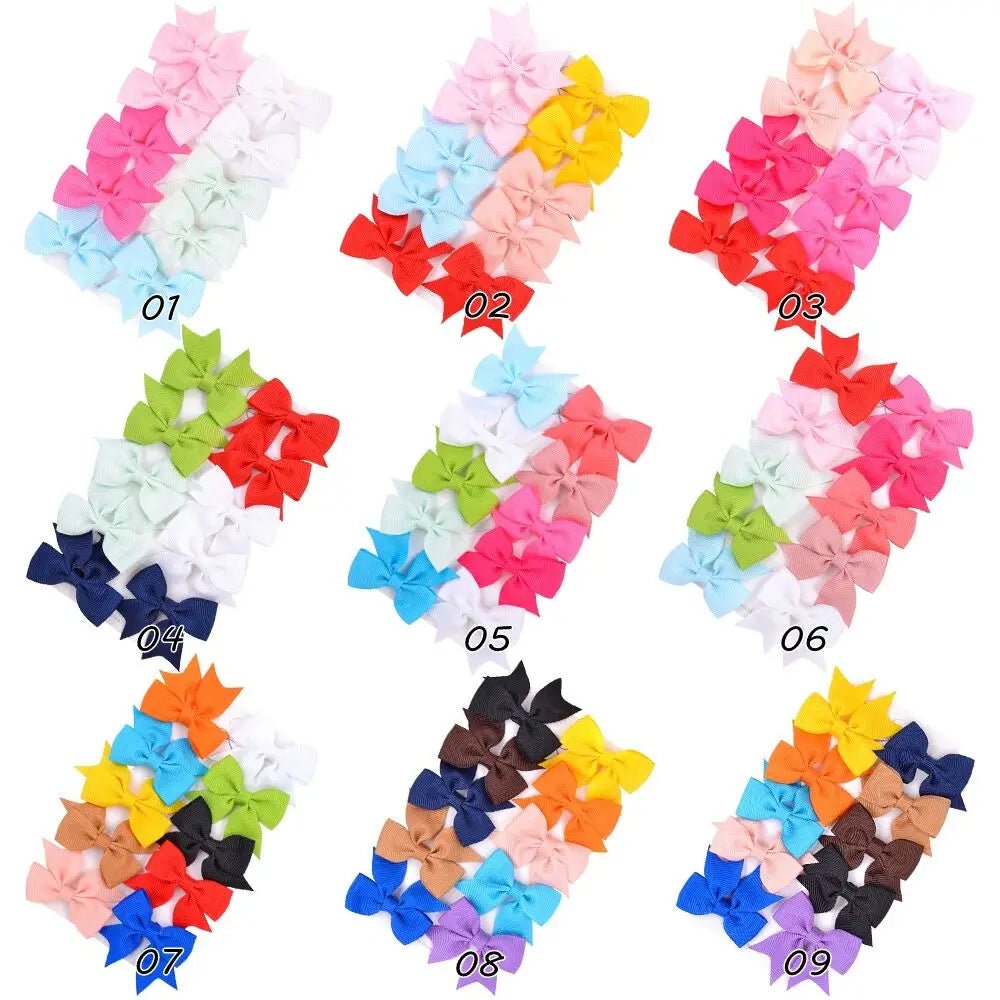 10 - Piece Baby Girl Hair Bow Clips Set | Soft Handmade Ribbon Bows That Grip Gently & Stay Put All Day | 27 Vibrant Colors for Every Outfit & Occasion - Holcart
