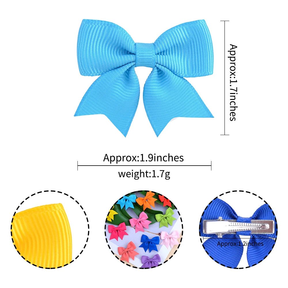 10 - Piece Baby Girl Hair Bow Clips Set | Soft Handmade Ribbon Bows That Grip Gently & Stay Put All Day | 27 Vibrant Colors for Every Outfit & Occasion - Holcart