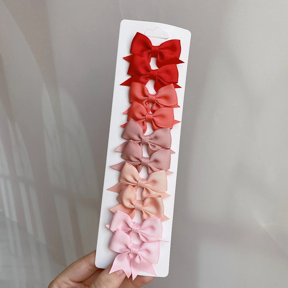 10 - Piece Baby Girl Hair Bow Clips Set | Soft Handmade Ribbon Bows That Grip Gently & Stay Put All Day | 27 Vibrant Colors for Every Outfit & Occasion - Holcart