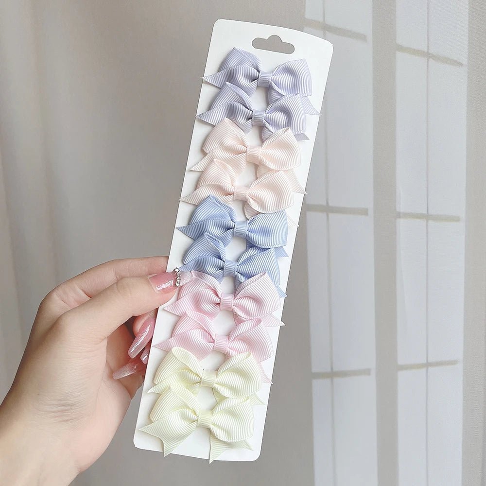 10 - Piece Baby Girl Hair Bow Clips Set | Soft Handmade Ribbon Bows That Grip Gently & Stay Put All Day | 27 Vibrant Colors for Every Outfit & Occasion - Holcart