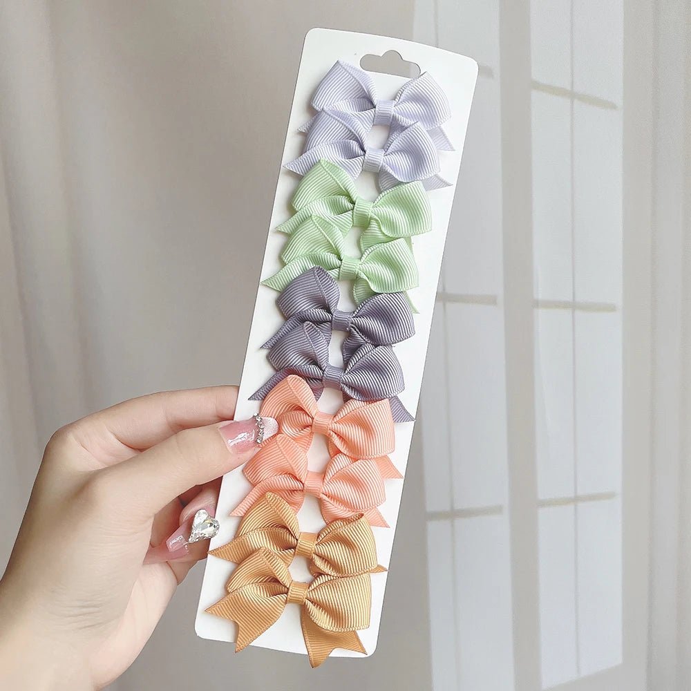 10 - Piece Baby Girl Hair Bow Clips Set | Soft Handmade Ribbon Bows That Grip Gently & Stay Put All Day | 27 Vibrant Colors for Every Outfit & Occasion - Holcart