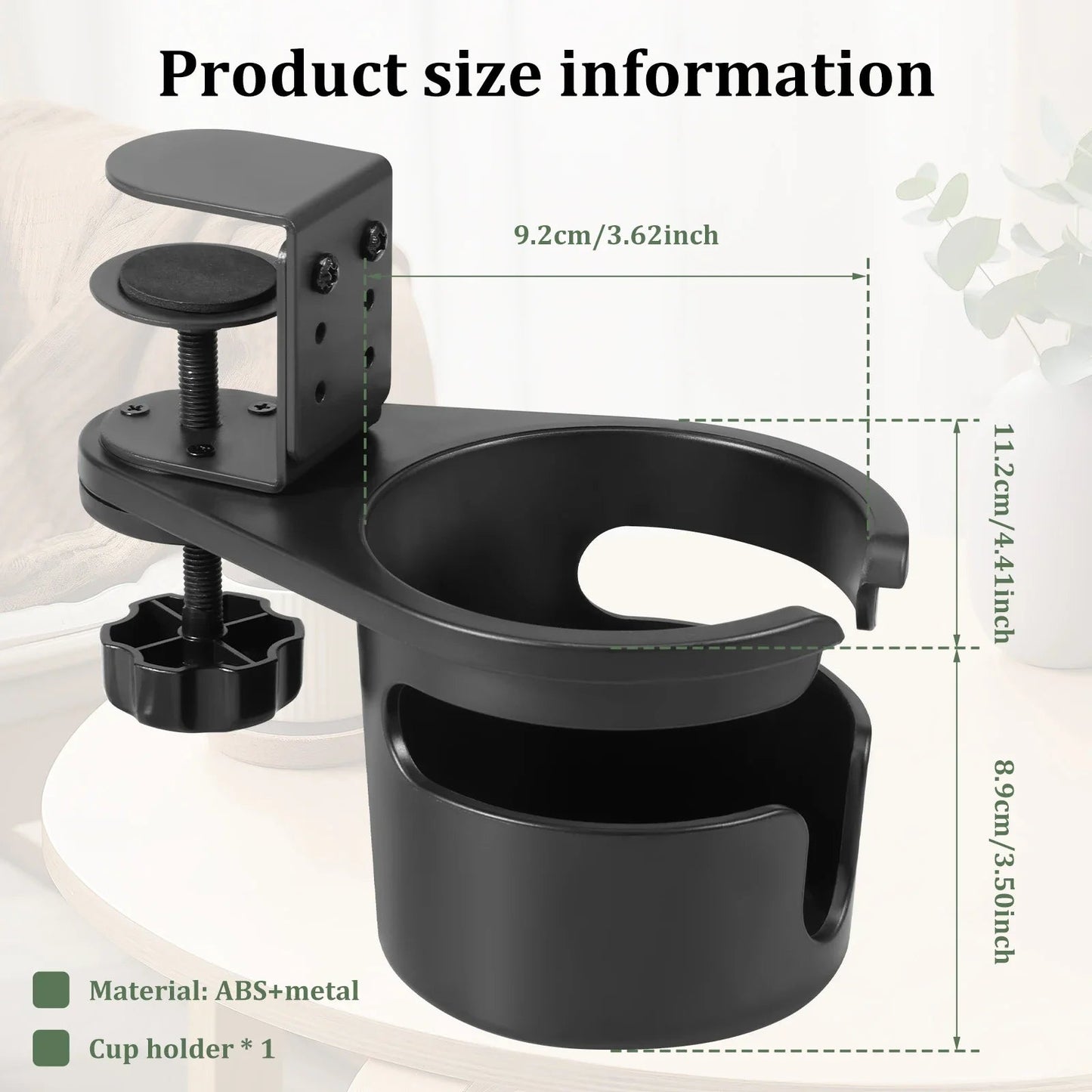 360° Rotating Clip - On Desk Cup Holder | Your Coffee Always Within Reach, Never in the Way | Adjustable Clamp Fits Any Desk | Home Office, Gaming & Standing Desk Organizer - Holcart