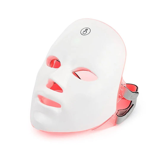7 - Color LED Photon Facial Mask | Clinically Proven Light Therapy That Tightens, Brightens & Rejuvenates Your Skin at Home | Rechargeable with 86 LEDs - Holcart