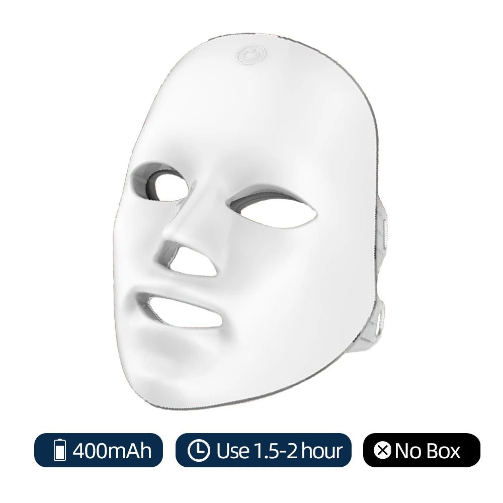 7 - Color LED Photon Facial Mask | Clinically Proven Light Therapy That Tightens, Brightens & Rejuvenates Your Skin at Home | Rechargeable with 86 LEDs - Holcart