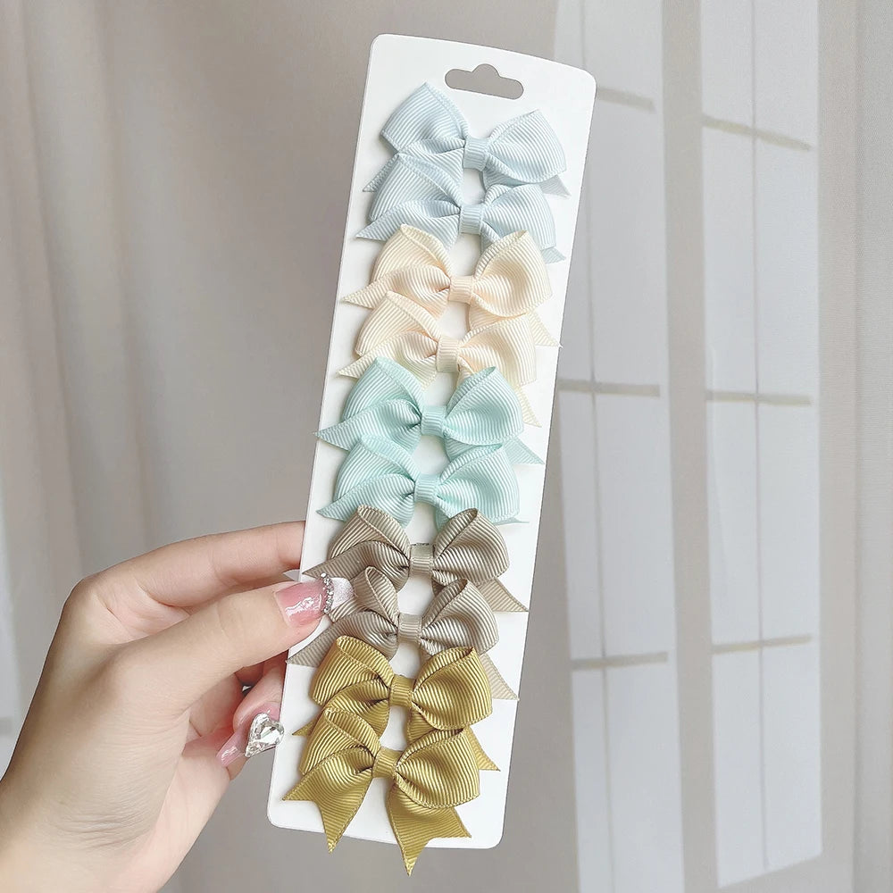 10-Piece Baby Girl Hair Bow Clips Set | Soft Handmade Ribbon Bows That Grip Gently & Stay Put All Day | 27 Vibrant Colors for Every Outfit & Occasion