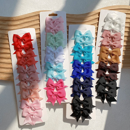 10-Piece Baby Girl Hair Bow Clips Set | Soft Handmade Ribbon Bows That Grip Gently & Stay Put All Day | 27 Vibrant Colors for Every Outfit & Occasion