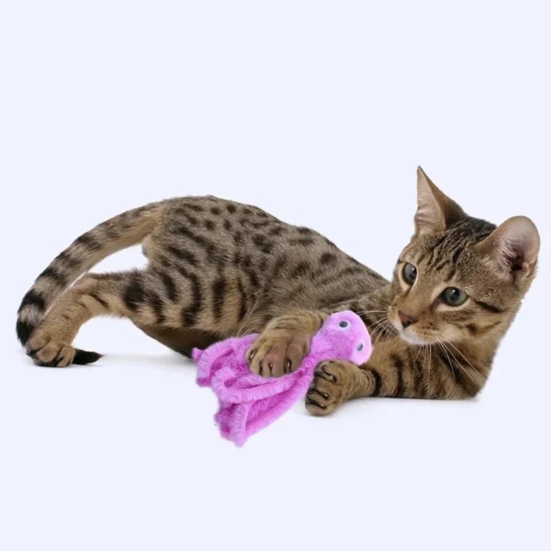 Cute Octopus Plush Cat & Dog Toy | Bite - Resistant Interactive Toy That Keeps Pets Entertained for Hours | Available in Pink, Violet & Multicolor - Holcart