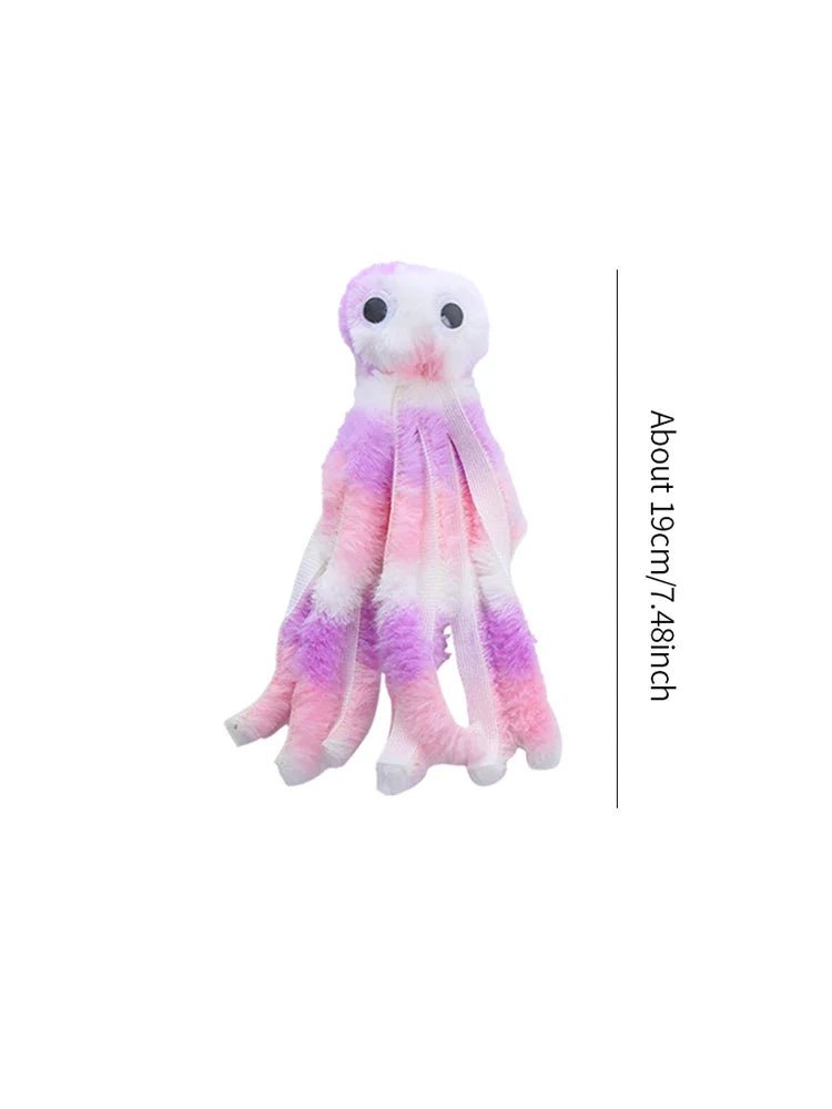 Cute Octopus Plush Cat & Dog Toy | Bite - Resistant Interactive Toy That Keeps Pets Entertained for Hours | Available in Pink, Violet & Multicolor - Holcart