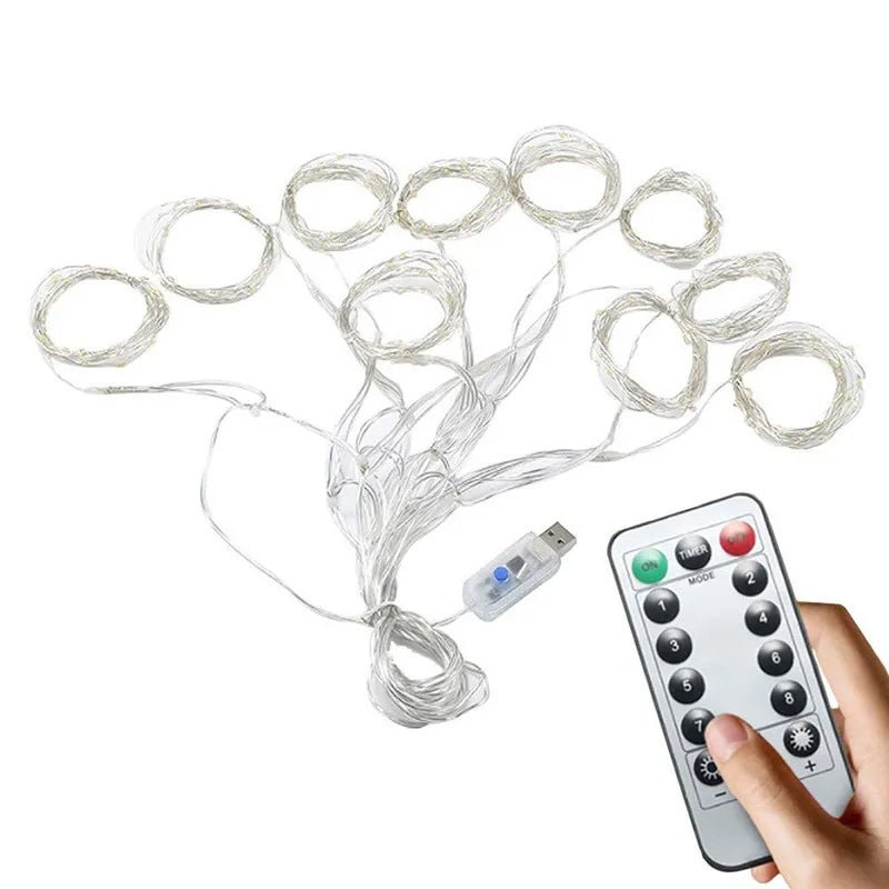 LED Curtain Fairy Lights | Warm Golden Glow That Transforms Any Room in Seconds | USB Powered String Lights with Remote & Timer for Bedroom, Wedding & Christmas Decor - Holcart