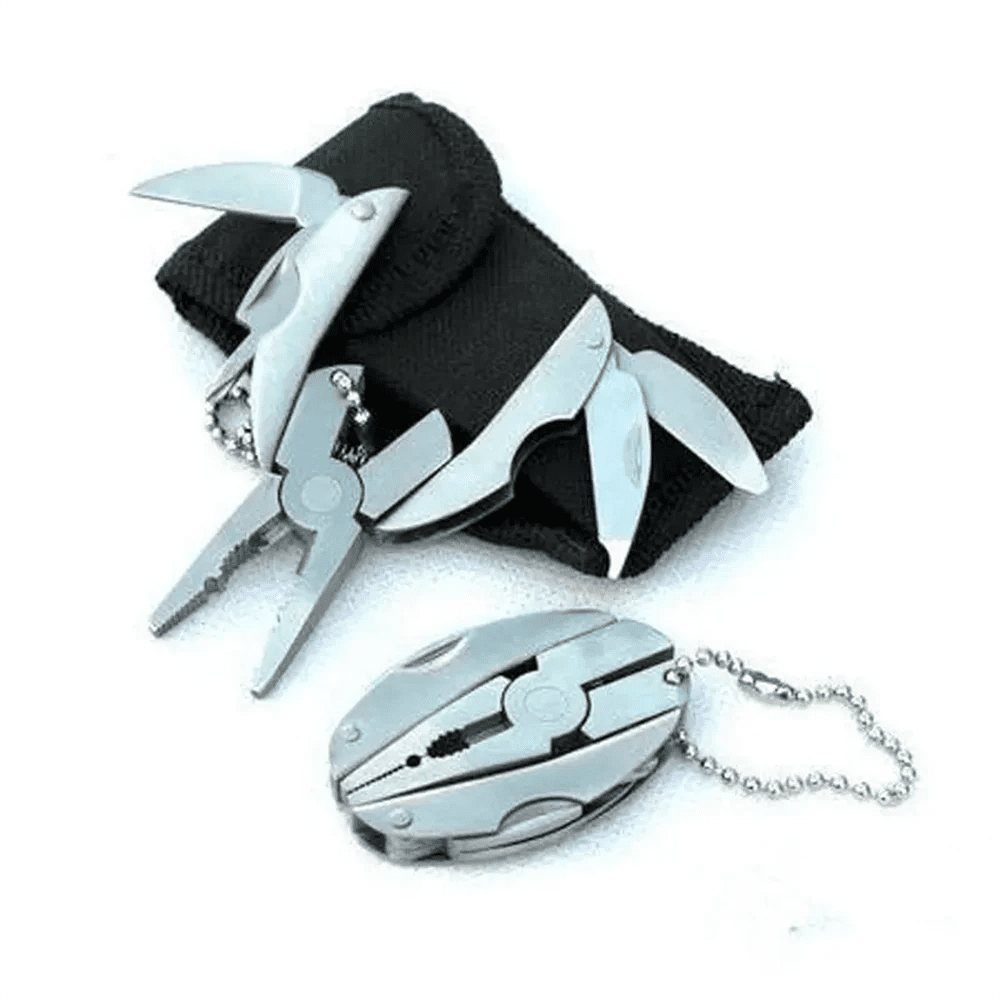 Mini Pocket Multi - Tool Keychain | 4 - in - 1 Stainless Steel EDC Tool That Fits on Your Keys | Pliers, Knife, Screwdriver & File for Camping, Hiking & Everyday Carry - Holcart