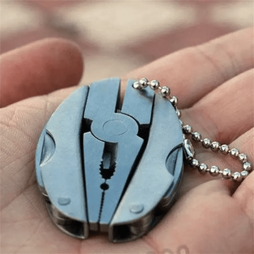 Mini Pocket Multi - Tool Keychain | 4 - in - 1 Stainless Steel EDC Tool That Fits on Your Keys | Pliers, Knife, Screwdriver & File for Camping, Hiking & Everyday Carry - Holcart