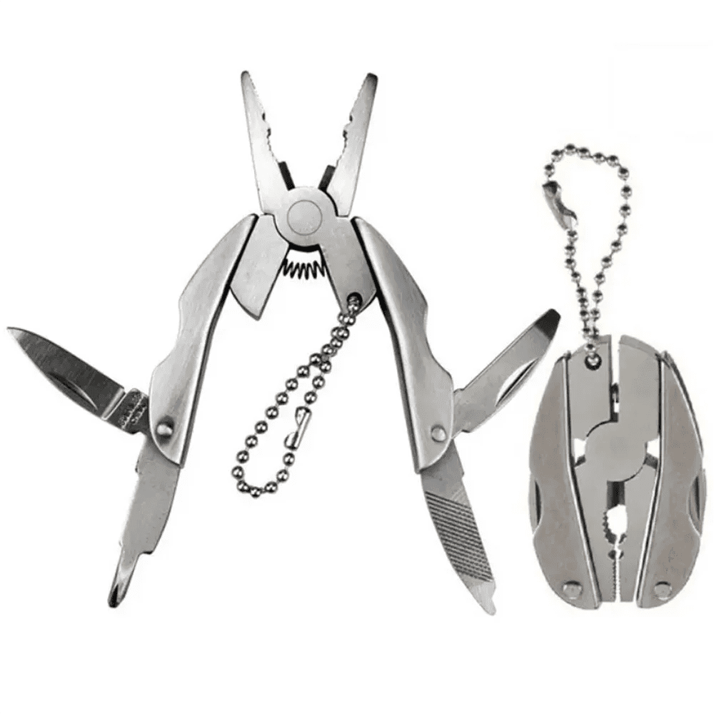 Mini Pocket Multi - Tool Keychain | 4 - in - 1 Stainless Steel EDC Tool That Fits on Your Keys | Pliers, Knife, Screwdriver & File for Camping, Hiking & Everyday Carry - Holcart