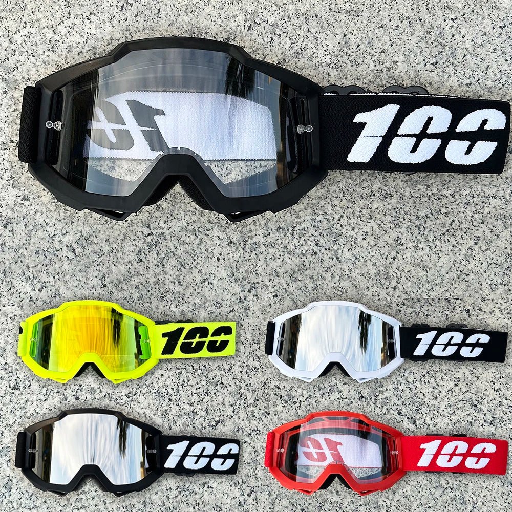 Motorcycle Motocross Goggles | Crystal - Clear Wide - Vision Lenses That Shield Your Eyes at Full Speed | Fits Helmets | Dirt Bike, ATV, Ski & Cycling - Holcart
