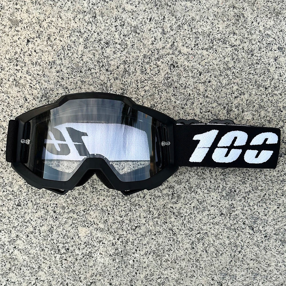 Motorcycle Motocross Goggles | Crystal - Clear Wide - Vision Lenses That Shield Your Eyes at Full Speed | Fits Helmets | Dirt Bike, ATV, Ski & Cycling - Holcart