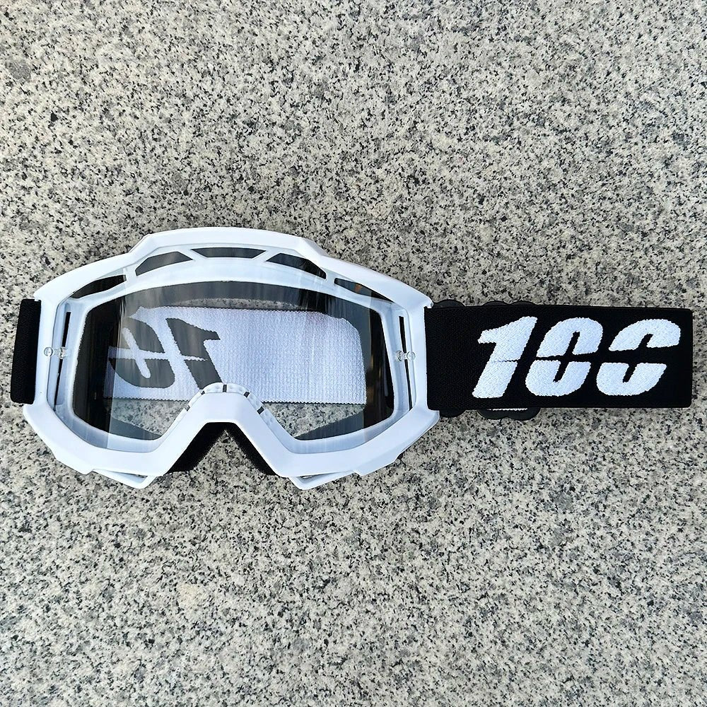 Motorcycle Motocross Goggles | Crystal - Clear Wide - Vision Lenses That Shield Your Eyes at Full Speed | Fits Helmets | Dirt Bike, ATV, Ski & Cycling - Holcart