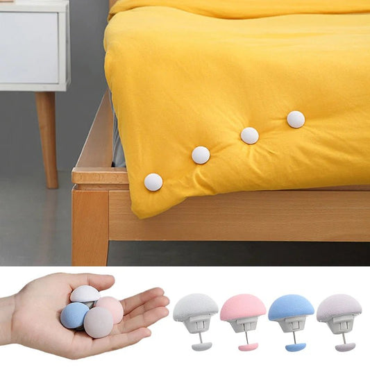 Mushroom Bed Sheet Clips | Wake Up to Perfectly Smooth, Never - Slipping Sheets | Cute Macaron Colors, One - Click Lock | Non - Slip Quilt Fasteners in 4, 8 & 16 Piece Sets - Holcart